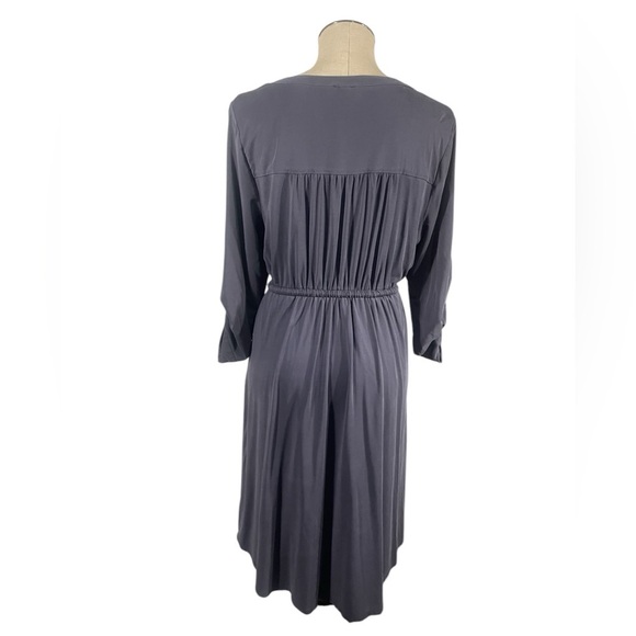 Torrid Dark Slate Grey Cupro Zip Front Drawstring Shirt Dress Size 1 - Picture 4 of 11